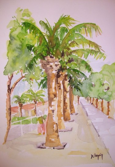 Painting titled "Promenade Banyuls" by Hervé Lequin, Original Artwork