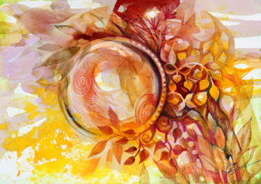 Peinture intitulée "Puit" par Oxana Zaika, Œuvre d'art originale, Aquarelle