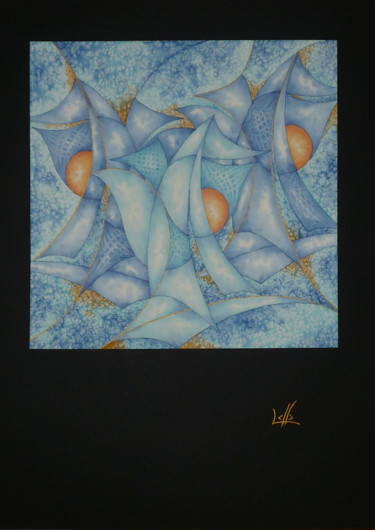 Peinture intitulée "Régate d'Helios" par Laurence Gallard, Œuvre d'art originale, Aquarelle Monté sur Carton