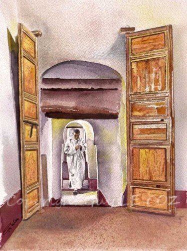 Peinture intitulée "Ouarzazate, la Kasb…" par Guy Le Coz, Œuvre d'art originale, Huile