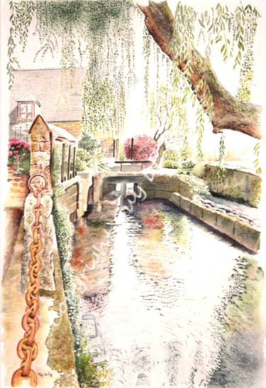 Peinture intitulée "Pont-Aven, le mouli…" par Guy Le Coz, Œuvre d'art originale, Huile