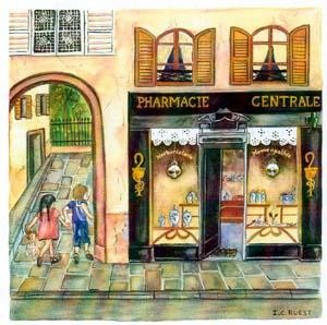 Gravures & estampes intitulée "pharmacie" par Isabelle Ruest, Œuvre d'art originale, Gravure