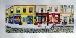 Peinture intitulée "la rue du jeu" par Isabelle Ruest, Œuvre d'art originale