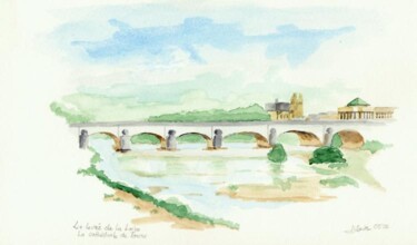 Painting titled "0505 Tours La Levée…" by Aquarelles-Alain, Original Artwork, Watercolor