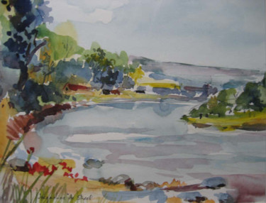 Painting titled "Etang, Tervuren, Be…" by Jacqueline De Streel, Original Artwork