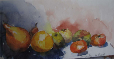 Peinture intitulée "Fruits" par Jacqueline De Streel, Œuvre d'art originale