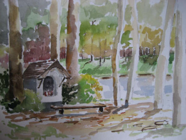 Painting titled "Petite Chapelle, à…" by Jacqueline De Streel, Original Artwork