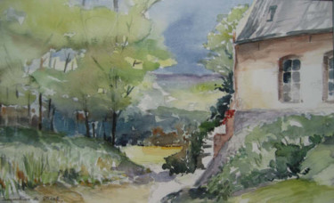 Painting titled "Pré Doré" by Jacqueline De Streel, Original Artwork