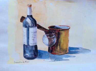 Painting titled "Apéro !" by Jacqueline De Streel, Original Artwork, Watercolor