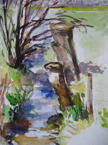 Peinture intitulée "Ruisseau, Bolinne." par Jacqueline De Streel, Œuvre d'art originale
