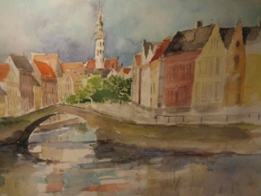 Pintura titulada "Bruges" por Jacqueline De Streel, Obra de arte original