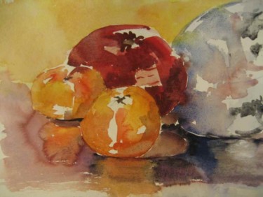 Painting titled "Fruits" by Jacqueline De Streel, Original Artwork