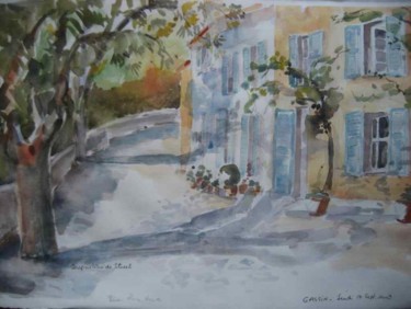 Painting titled "Gassin, Var, France" by Jacqueline De Streel, Original Artwork