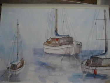 Peinture intitulée "Chypre, le bateau d…" par Jacqueline De Streel, Œuvre d'art originale