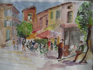Painting titled "Roussillon - France" by Jacqueline De Streel, Original Artwork