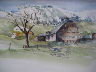 Painting titled "Saanen  -  Gstaad…" by Jacqueline De Streel, Original Artwork