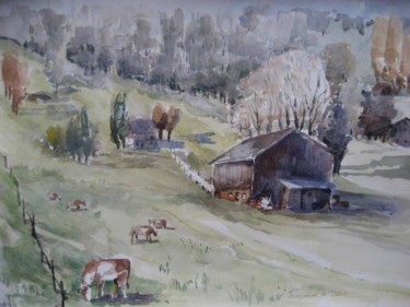 Painting titled "Saanen  -  Gstaad…" by Jacqueline De Streel, Original Artwork