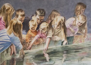 Peinture intitulée "Scène d’eau." par Joël Bérard, Œuvre d'art originale, Aquarelle
