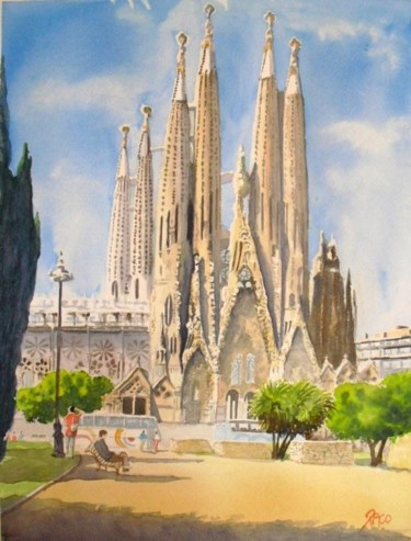 Peinture intitulée "la Sagrada Familia…" par Paco Cabrera, Œuvre d'art originale