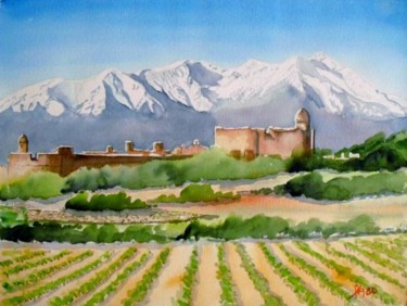 Peinture intitulée "château de Salses" par Paco Cabrera, Œuvre d'art originale