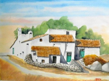 Peinture intitulée "el cortijo Andaloux" par Paco Cabrera, Œuvre d'art originale