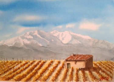Peinture intitulée "vignes-au-pied-du-c…" par Paco Cabrera, Œuvre d'art originale