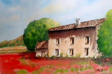 Peinture intitulée "mas coquelicots" par Paco Cabrera, Œuvre d'art originale