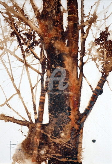 Peinture intitulée "Les arbres serie A1" par Pascal Pihen, Œuvre d'art originale, Aquarelle