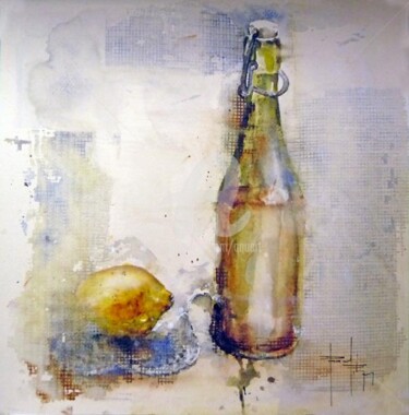 Peinture intitulée "vieille bouteille e…" par Pascal Pihen, Œuvre d'art originale, Huile