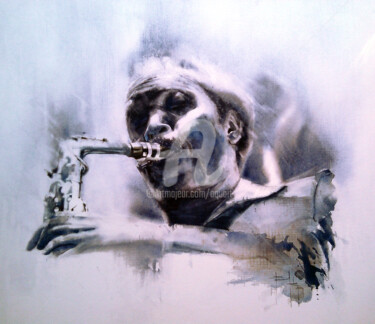 Pittura intitolato "vibration club" da Pascal Pihen, Opera d'arte originale, Acquarello