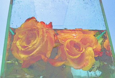 Photography titled "roses et verre" by Aquartistiq, Original Artwork, Digital Photography