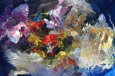 Photographie intitulée "fleurs et foulards…" par Aquartistiq, Œuvre d'art originale, Photographie numérique