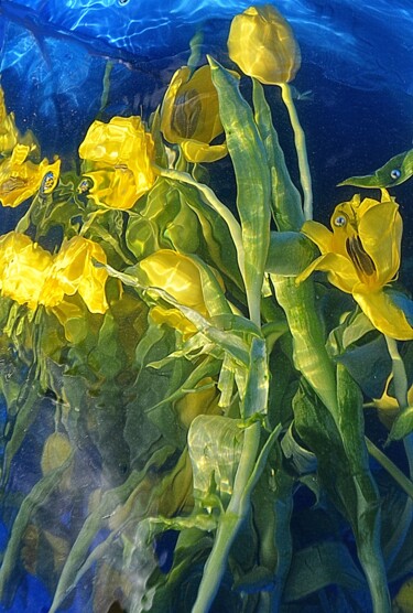 Fotografie getiteld "bleu jaune et vert" door Aquartistiq, Origineel Kunstwerk, Digitale fotografie