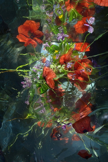 Photographie intitulée "eau et bouquet" par Aquartistiq, Œuvre d'art originale, Photographie numérique