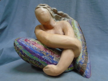 Sculpture titled "La vague" by Marie Ruiz, Original Artwork, Ceramics