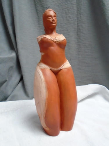 Sculpture titled "Petite femme centau…" by Marie Ruiz, Original Artwork, Terra cotta