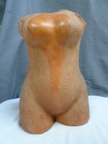 Sculpture intitulée "Buste impression de…" par Marie Ruiz, Œuvre d'art originale, Terre cuite