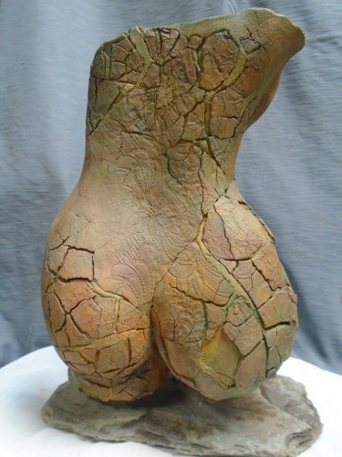 Sculpture titled "Buste dos vestige,…" by Marie Ruiz, Original Artwork, Ceramics