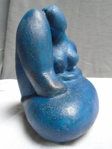 Sculpture intitulée "Contorsionniste Ble…" par Marie Ruiz, Œuvre d'art originale, Céramique