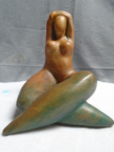 Sculpture titled "Femme aux collants…" by Marie Ruiz, Original Artwork, Terra cotta