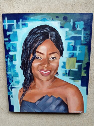 Pintura titulada "Smile" por Aquilas Wanmegni Yepjio, Obra de arte original, Acrílico Montado en Bastidor de camilla de made…