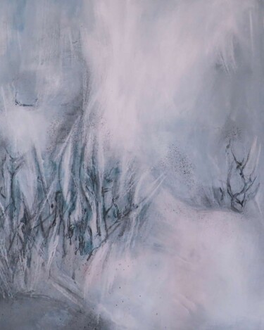Картина под названием "paysage d'hiver" - Ar Bilbo, Подлинное произведение искусства, Акрил Установлен на Деревянная рама дл…