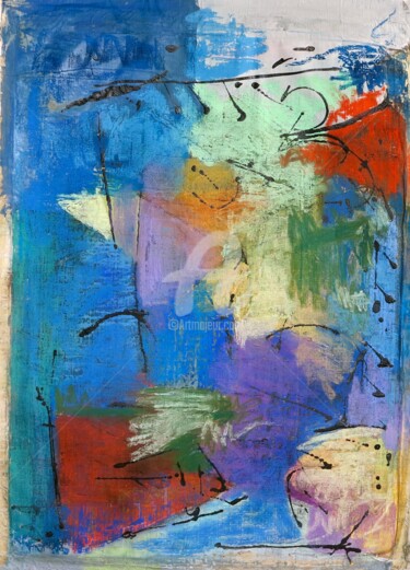 Malerei mit dem Titel "Carré Rouge" von Ara Bohcali, Original-Kunstwerk, Tinte