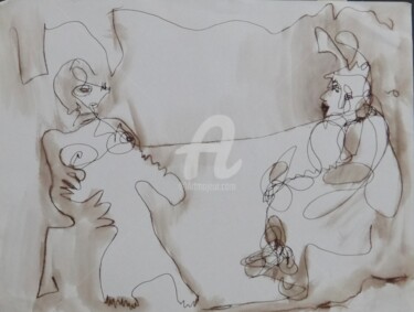 Drawing titled "Conversation (Dessi…" by Ara Bohcali, Original Artwork, Ink