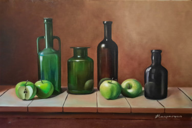 Peinture intitulée "Still life apples a…" par Ara Gasparyan, Œuvre d'art originale, Huile Monté sur Châssis en bois