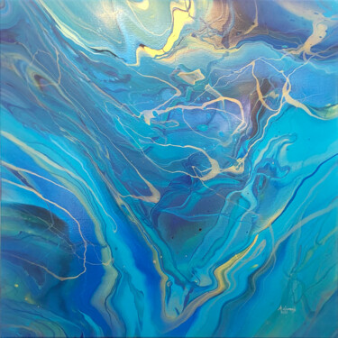 Painting titled "Blue Agate" by Ara Lamnis, Original Artwork, Acrylic