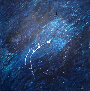 Malerei mit dem Titel "Blue Galaxy" von Ara Lamnis, Original-Kunstwerk, Acryl