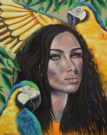 Pintura intitulada "rêve tropical" por Ara De-Leon, Obras de arte originais, Acrílico