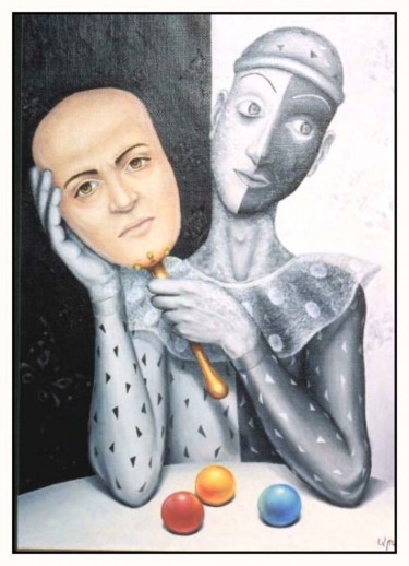 Картина под названием "Маска" - Ara Kozinyan, Подлинное произведение искусства, Масло