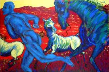 Pintura titulada "EL ROBO DEL CABALLO" por Aramburu, Obra de arte original